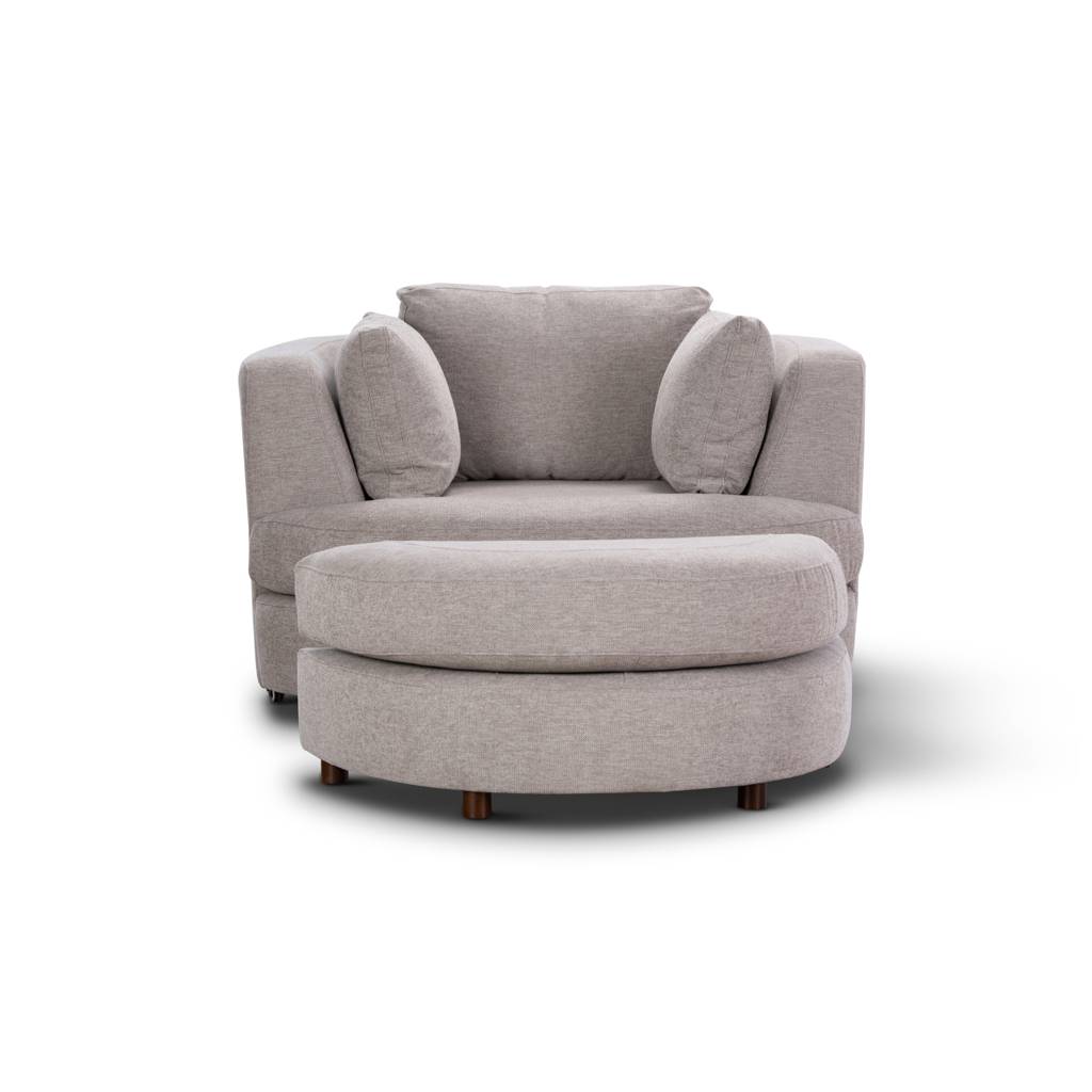 Orlando Swivel Chair with Ottoman Bedroom, Dining, Lounge & Living